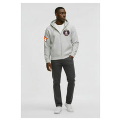 Houston Astros Champion Reverse Weave Chenille Full-Zip Hoodie - Gray Hoodies
