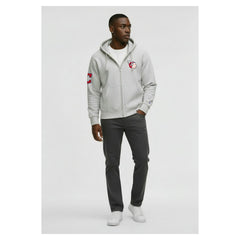 Cleveland Guardians Champion Reverse Weave Chenille Full-Zip Hoodie - Gray Hoodies