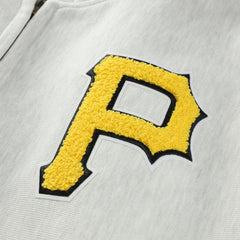 Pittsburgh Pirates Champion Reverse Weave Chenille Full-Zip Hoodie - Heather Gray Hoodies