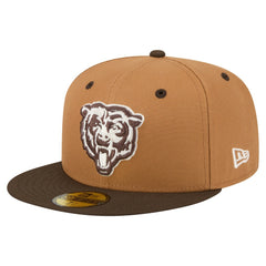 Chicago Bears New Era Two-Tone Walnut 59FIFTY Fitted Hat - Light Brown/Dark Brown Hats