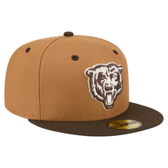 Chicago Bears New Era Two-Tone Walnut 59FIFTY Fitted Hat - Light Brown/Dark Brown Hats