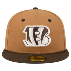 Cincinnati Bengals New Era Two-Tone Walnut 59FIFTY Fitted Hat - Light Brown/Dark Brown Hats