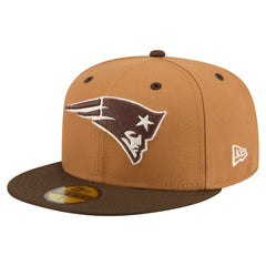 New England Patriots New Era Two-Tone Walnut 59FIFTY Fitted Hat - Light Brown/Dark Brown Hats