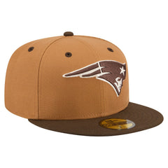New England Patriots New Era Two-Tone Walnut 59FIFTY Fitted Hat - Light Brown/Dark Brown Hats