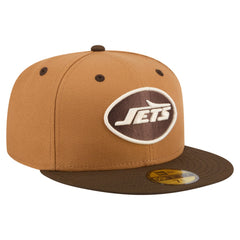 New York Jets New Era Two-Tone Walnut 59FIFTY Fitted Hat - Light Brown/Dark Brown Hats