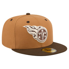 Tennessee Titans New Era Two-Tone Walnut 59FIFTY Fitted Hat - Light Brown/Dark Brown Hats