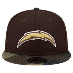 Los Angeles Chargers Adult Burnt Wood Camo 9FIFTY Snapback Hat - Dark Brown Hats