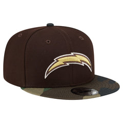 Los Angeles Chargers Adult Burnt Wood Camo 9FIFTY Snapback Hat - Dark Brown Hats