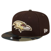 Baltimore Ravens Adult Burnt Wood Camo 9FIFTY Snapback Hat - Dark Brown Hats