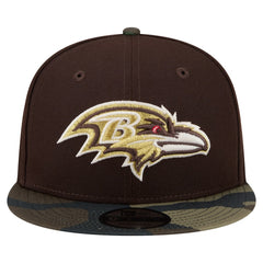 Baltimore Ravens Adult Burnt Wood Camo 9FIFTY Snapback Hat - Dark Brown Hats