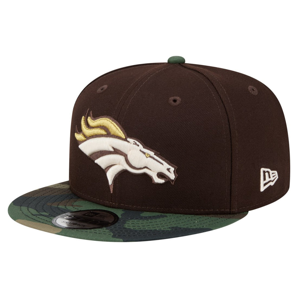 Denver Broncos Adult Burnt Wood Camo 9FIFTY Snapback Hat - Dark Brown Hats