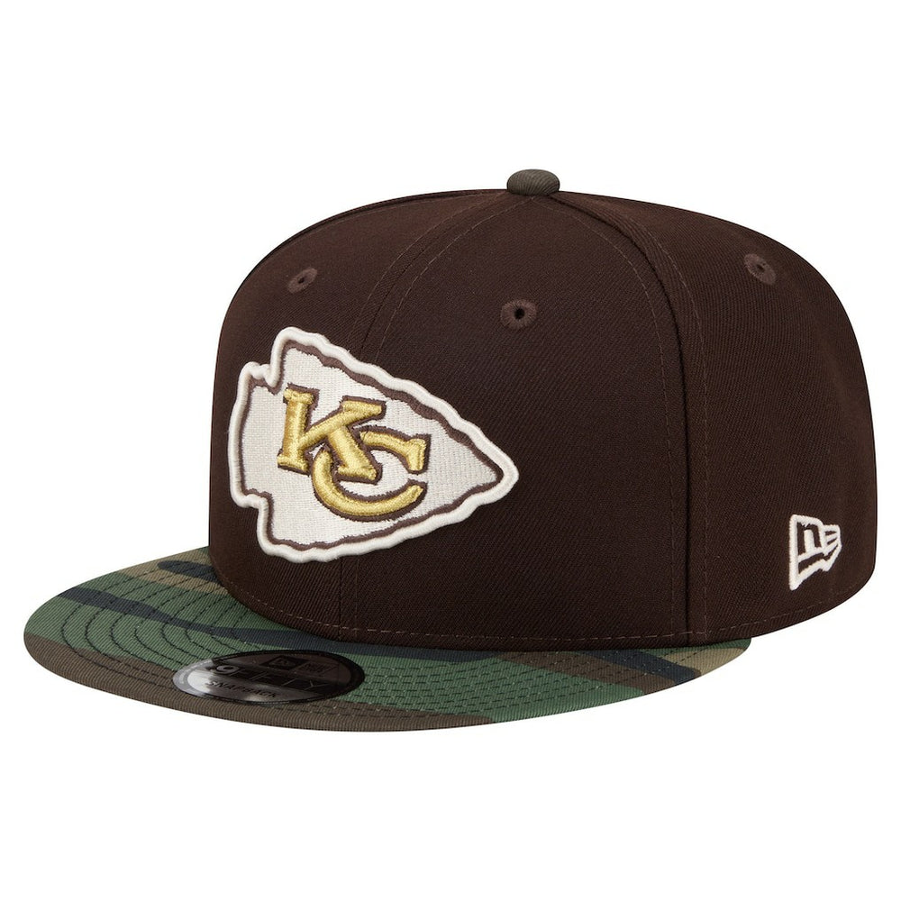 Kansas City Chiefs Adult Burnt Wood Camo 9FIFTY Snapback Hat - Dark Brown Hats