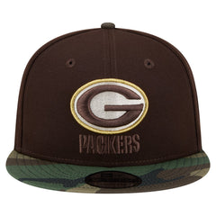 Green Bay Packers Adult Burnt Wood Camo 9FIFTY Snapback Hat - Dark Brown Hats