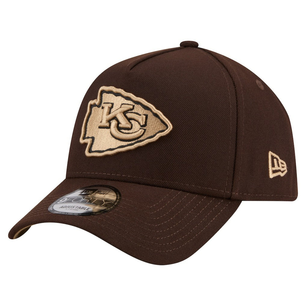 Kansas City Chiefs New Era Burnt Wood A-Frame 9FORTY Adjustable Hat - Dark Brown Hats