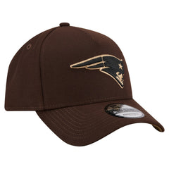 New England Patriots New Era Burnt Wood A-Frame 9FORTY Adjustable Hat - Dark Brown Hats