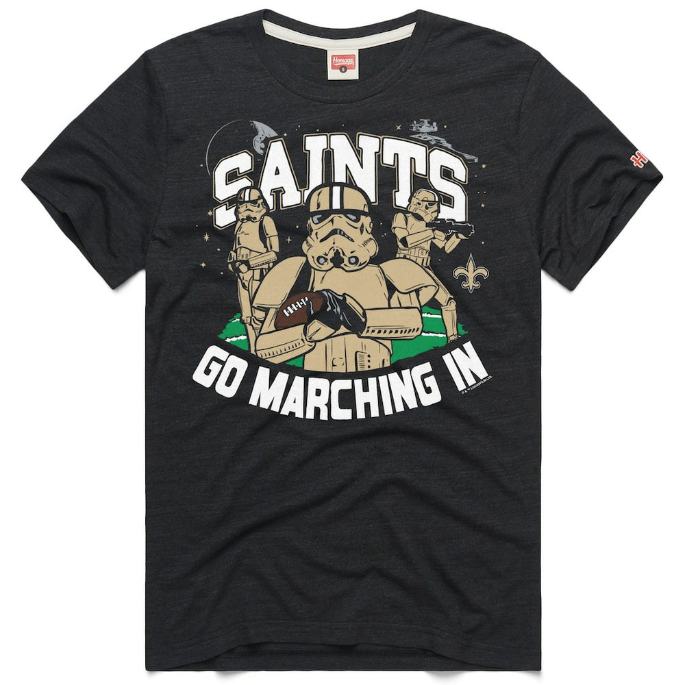 New Orleans Saints Homage Unisex Star Wars x NFL Tri-Blend T-Shirt - Charcoal T-shirts