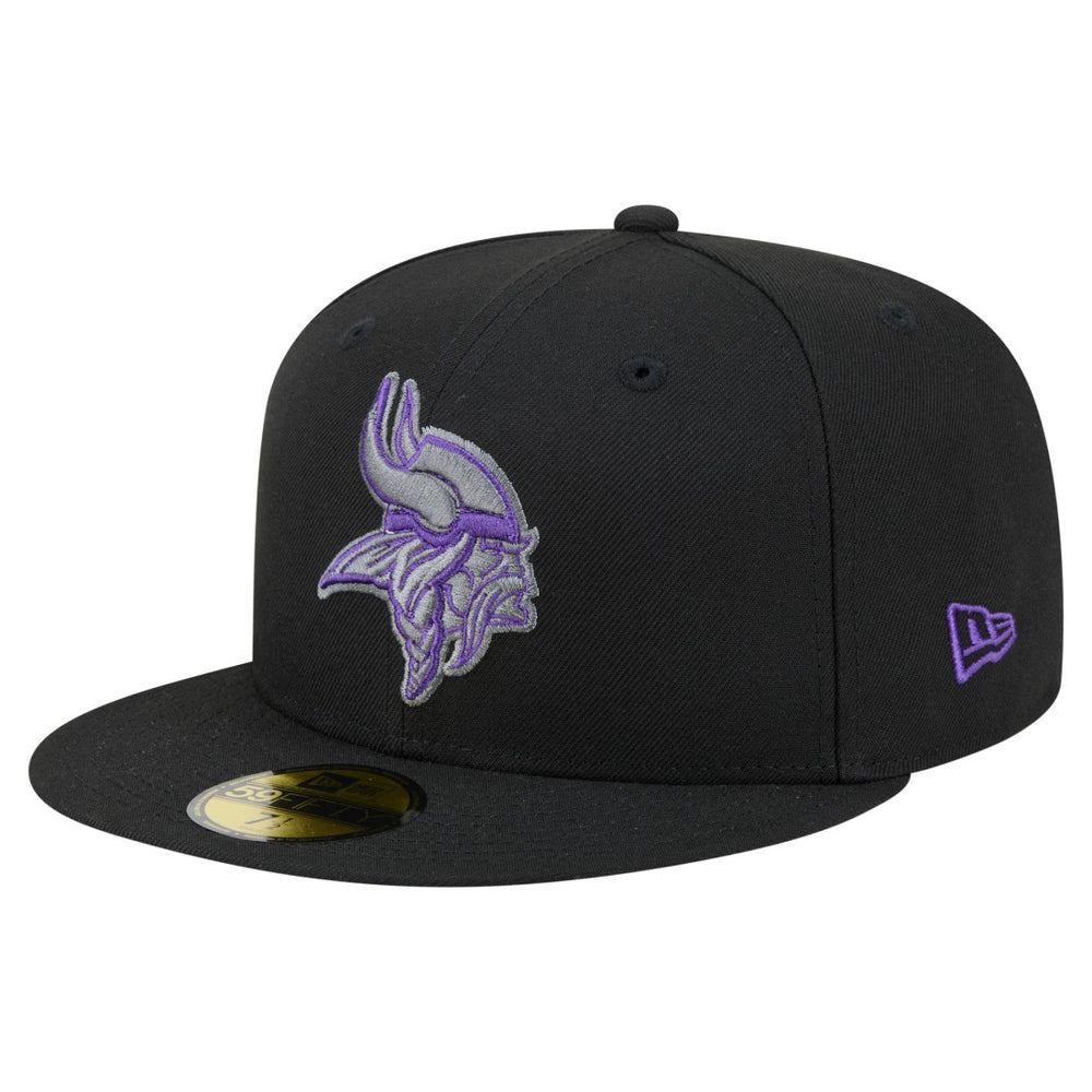 Minnesota Vikings New Era Color Pop 59FIFTY Fitted Hat - Black Hats