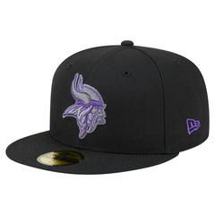 Minnesota Vikings New Era Color Pop 59FIFTY Fitted Hat - Black Hats