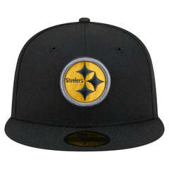 Pittsburgh Steelers New Era Color Pop 59FIFTY Fitted Hat - Black Hats
