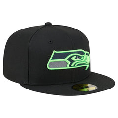 Seattle Seahawks New Era Color Pop 59FIFTY Fitted Hat - Black Hats