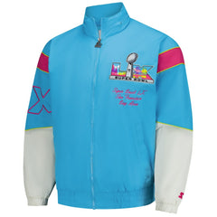 Super Bowl LX Starter The Gust Full-Zip Hooded Jacket - Light Blue Jackets