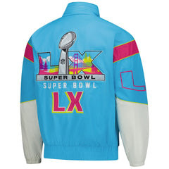 Super Bowl LX Starter The Gust Full-Zip Hooded Jacket - Light Blue Jackets
