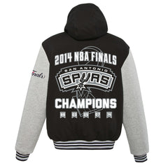 San Antonio Spurs JH Design 2014 NBA Finals Fleece Full-Zip Varsity Jacket Black