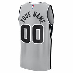 San Antonio Spurs Youth Fastbreak Custom Jersey Statement Edition Silver - Fanatics outlet