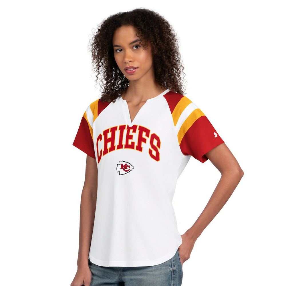 Kansas City Chiefs Starter Women's Game On Notch Neck T-Shirt - White T-shirts