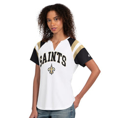 New Orleans Saints Starter Women's Game On Notch Neck T-Shirt - White T-shirts