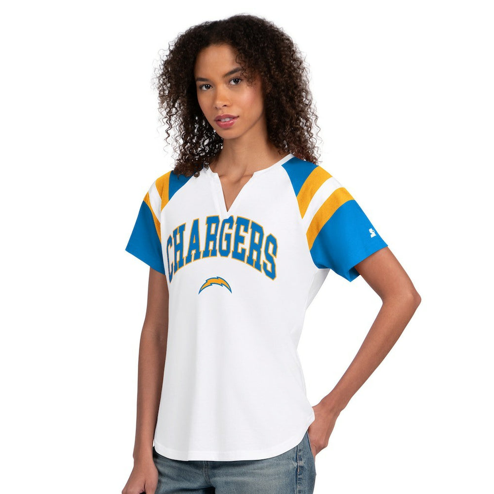 Los Angeles Chargers Starter Women's Game On Notch Neck T-Shirt - White T-shirts