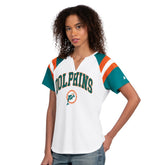 Miami Dolphins Starter Women's Game On Notch Neck T-Shirt - White T-shirts