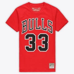 Scottie Pippen Chicago Bulls Unisex Hardwood Classics Name & Number T-Shirt Red - Mitchell & Ness outlet