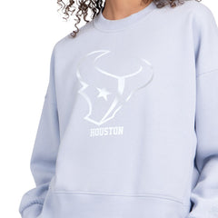 Houston Texans Starter Women's Travel Pastels Boxy Fleece Sweatshirt - Light Blue Sweatshirts
