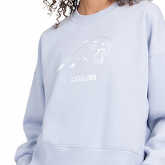 Carolina Panthers Starter Women's Travel Pastels Boxy Fleece Sweatshirt - Light Blue Sweatshirts