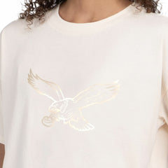 Philadelphia Eagles Starter Women's Pastel Travel Boxy Cropped T-Shirt - Cream T-shirts