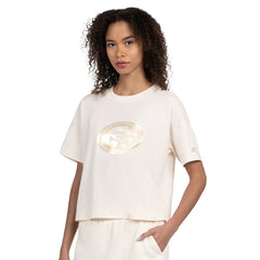 San Francisco 49ers Starter Women's Pastel Travel Boxy Cropped T-Shirt - Cream T-shirts