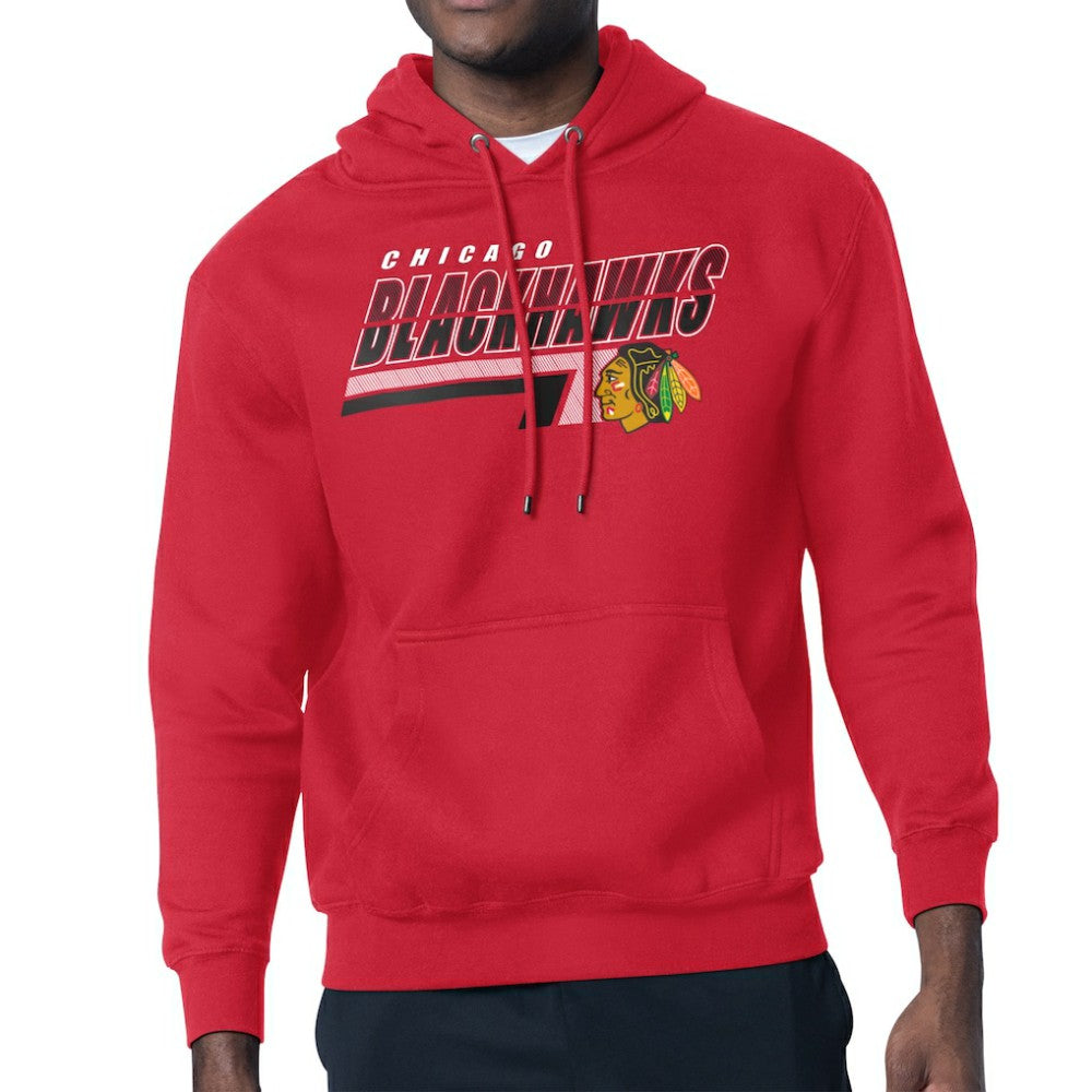 Chicago Blackhawks Starter Logo Push Fleece Hoodie - Red | US 203500327