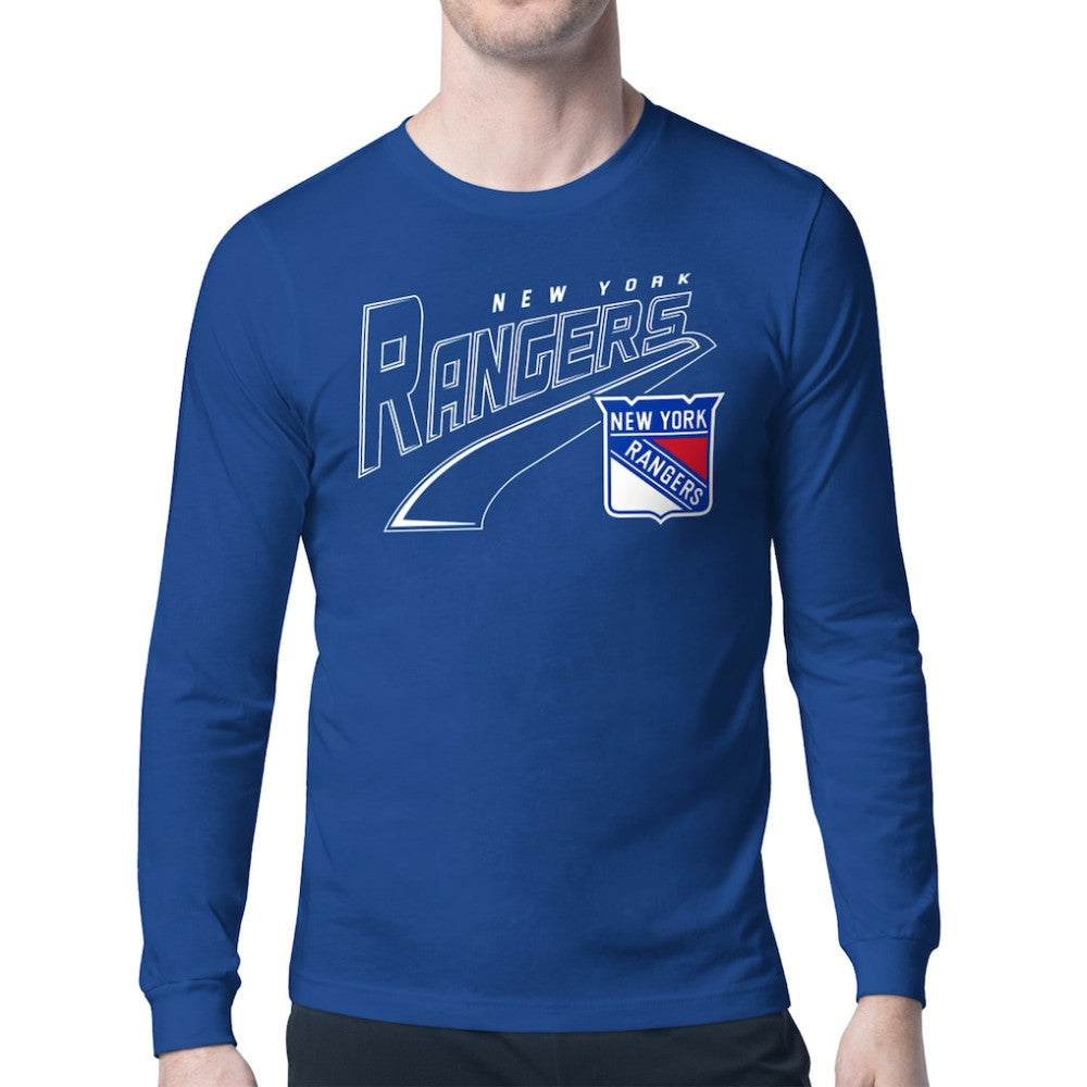 New York Rangers Starter Modern Tailsweep Long Sleeve T-Shirt - Blue | US 203500354