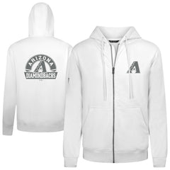 Arizona Diamondbacks Levelwear Podium Chenille Logo Full-Zip Hoodie - White Hoodies