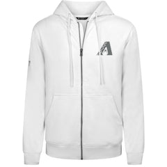 Arizona Diamondbacks Levelwear Podium Chenille Logo Full-Zip Hoodie - White Hoodies