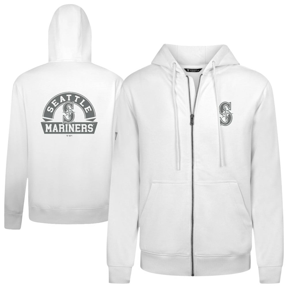 Seattle Mariners Levelwear Podium Banner Arch Full-Zip Hoodie - White Hoodies
