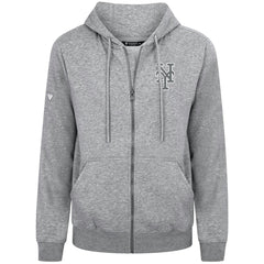 New York Mets Levelwear Podium Banner Arch Full-Zip Hoodie - Heather Gray Hoodies