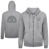 Washington Nationals Levelwear Podium Banner Arch Full-Zip Hoodie - Heather Gray Hoodies