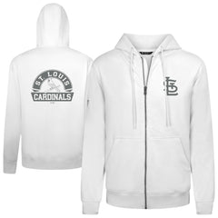 St. Louis Cardinals Levelwear Podium Banner Arch Full-Zip Hoodie - White Hoodies