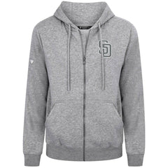 San Diego Padres Levelwear Podium Banner Arch Full-Zip Hoodie - Heather Gray Hoodies