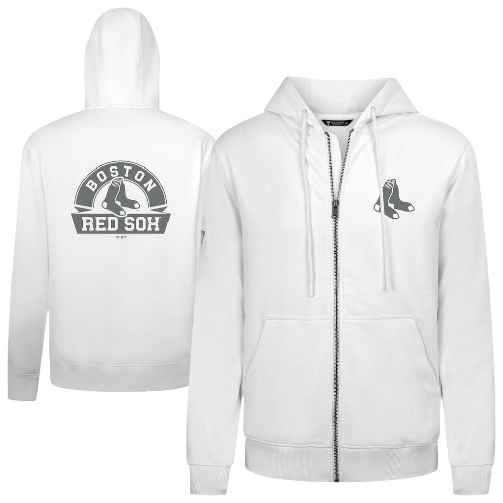 Boston Red Sox Levelwear Podium Banner Arch Full-Zip Hoodie - White Hoodies