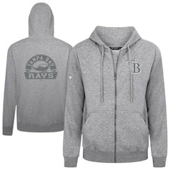 Tampa Bay Rays Levelwear Podium Banner Arch Full-Zip Hoodie - Heather Gray Hoodies