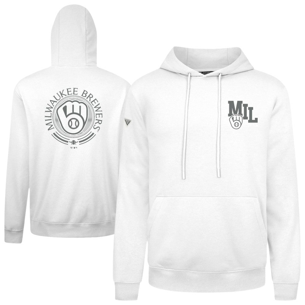 Milwaukee Brewers Levelwear Podium Grain Hoodie - White Hoodies