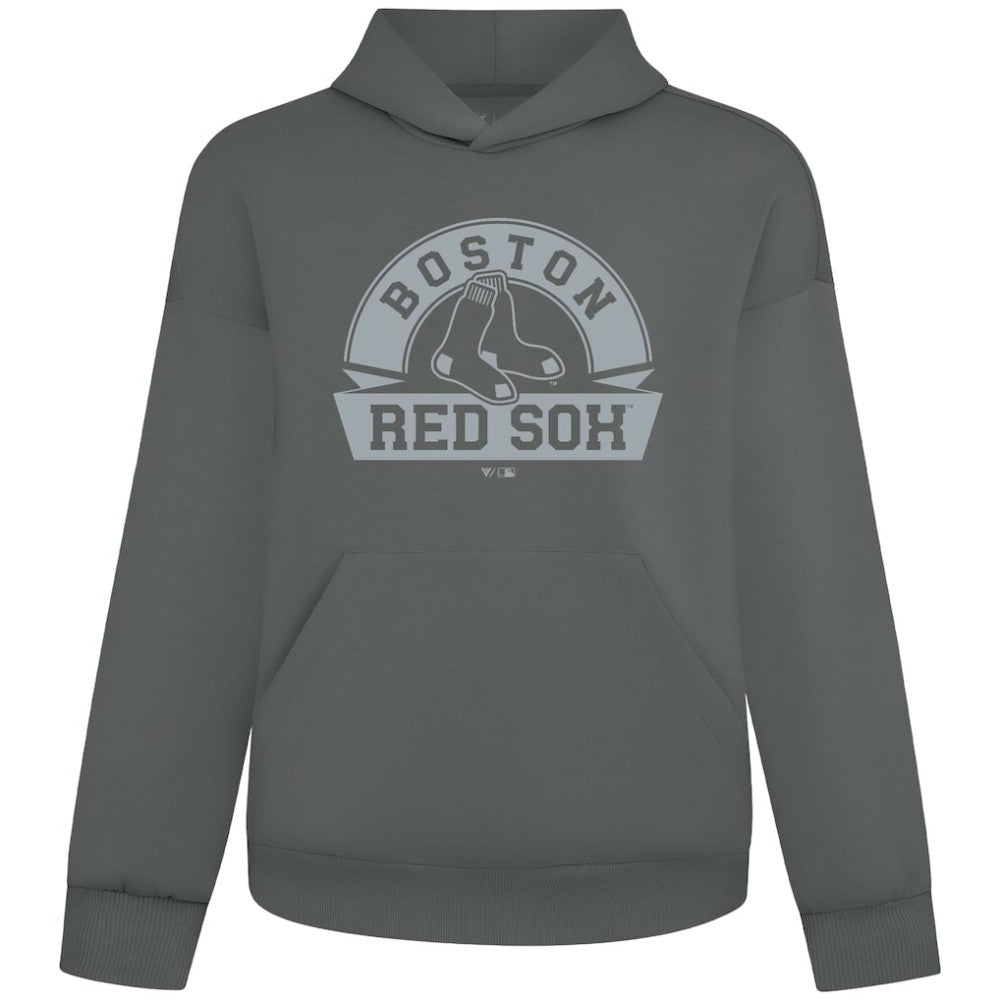 Boston Red Sox Levelwear Luxe Signature Banner Arch Tri-Blend Hoodie - Gray Hoodies
